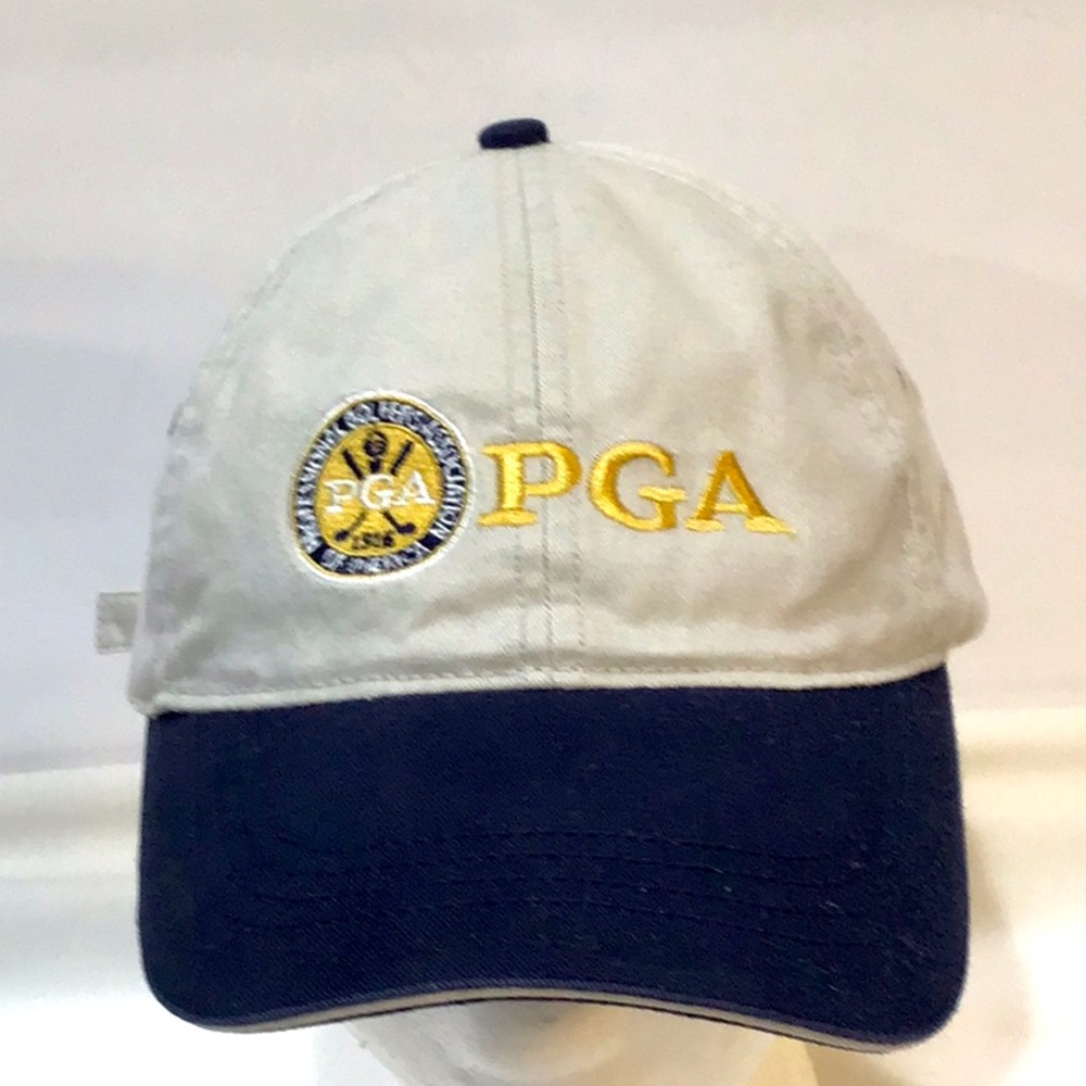 PGA 100% cotton vented adjustable golf hat, unisex